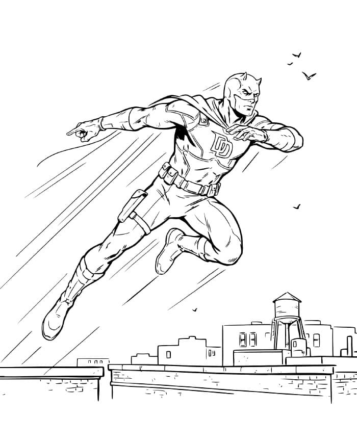 Daredevil in azione da colorare