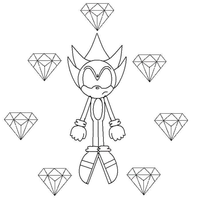 Dark Sonic con diamante da colorare