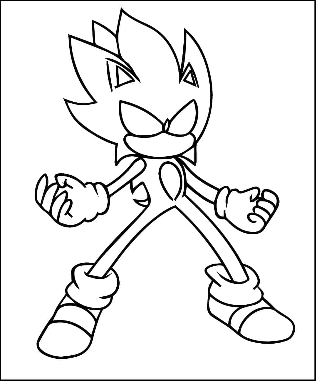 Dark Sonic stampabile gratis da colorare