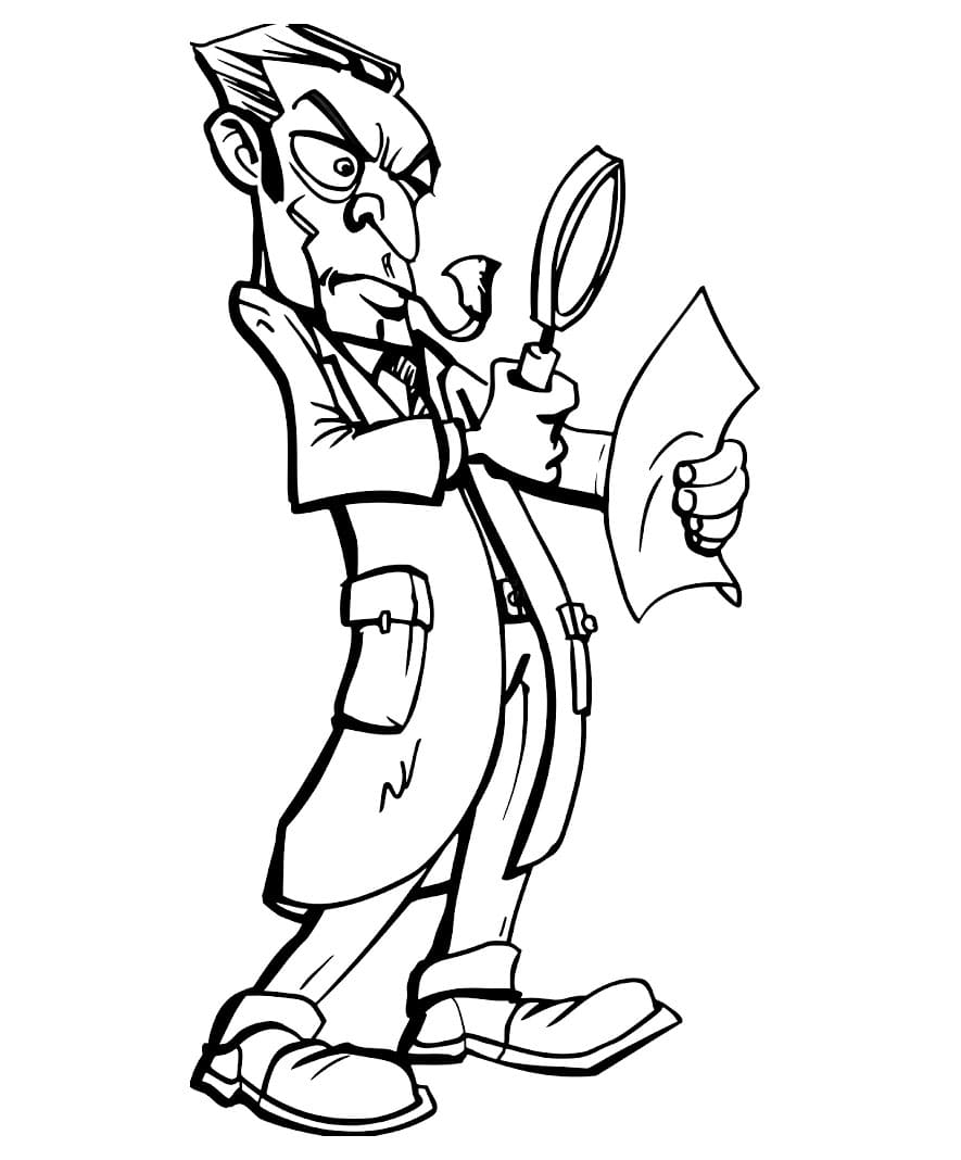Deduzione di Sherlock Holmes da colorare