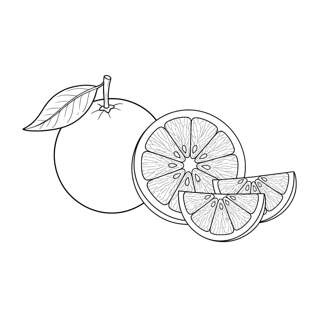 Deliziosa arancia da colorare