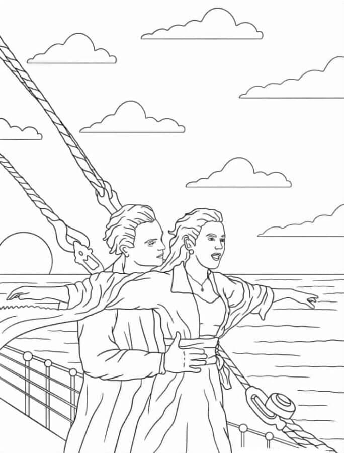 Design gratuito del Titanic da colorare