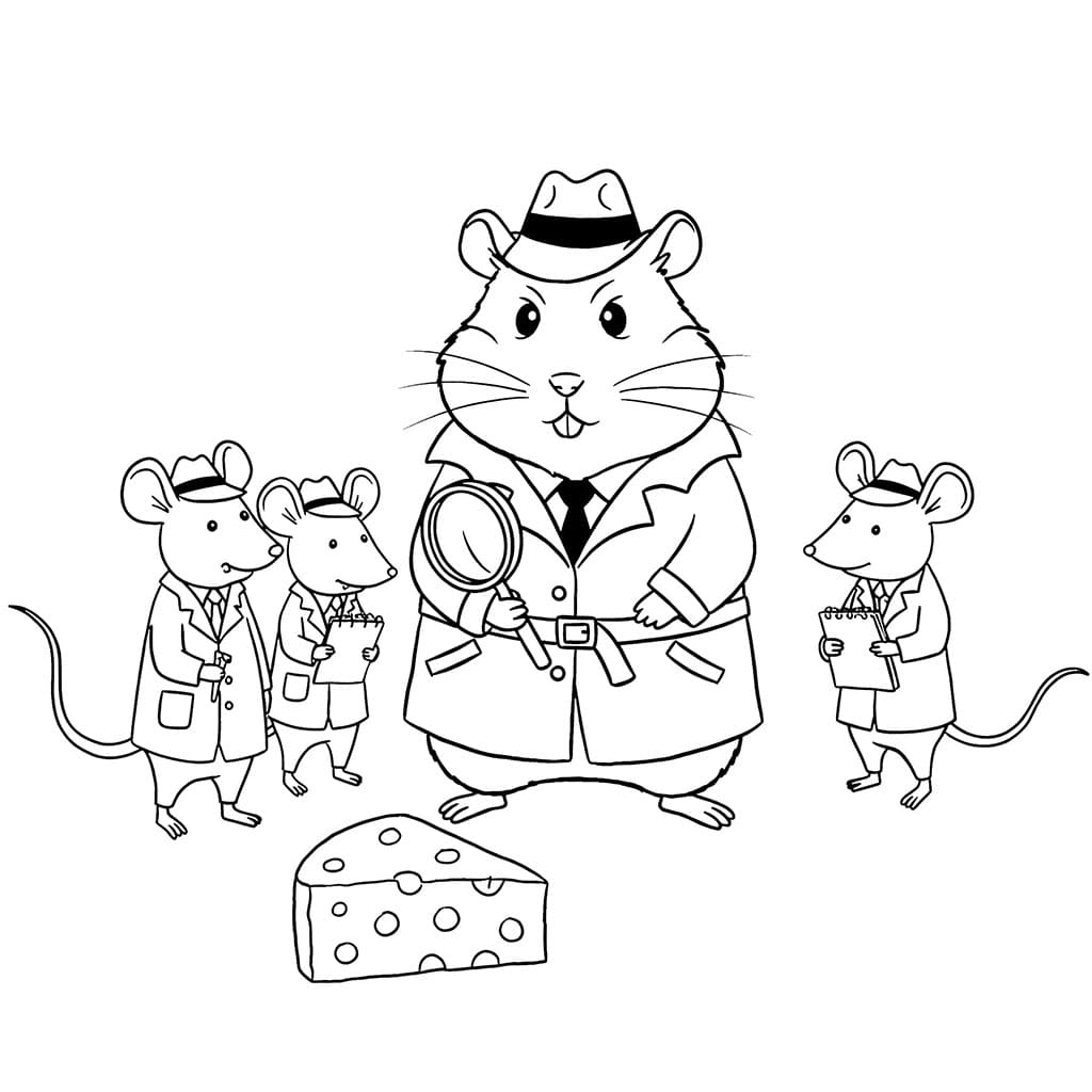 Detective Hamster da colorare