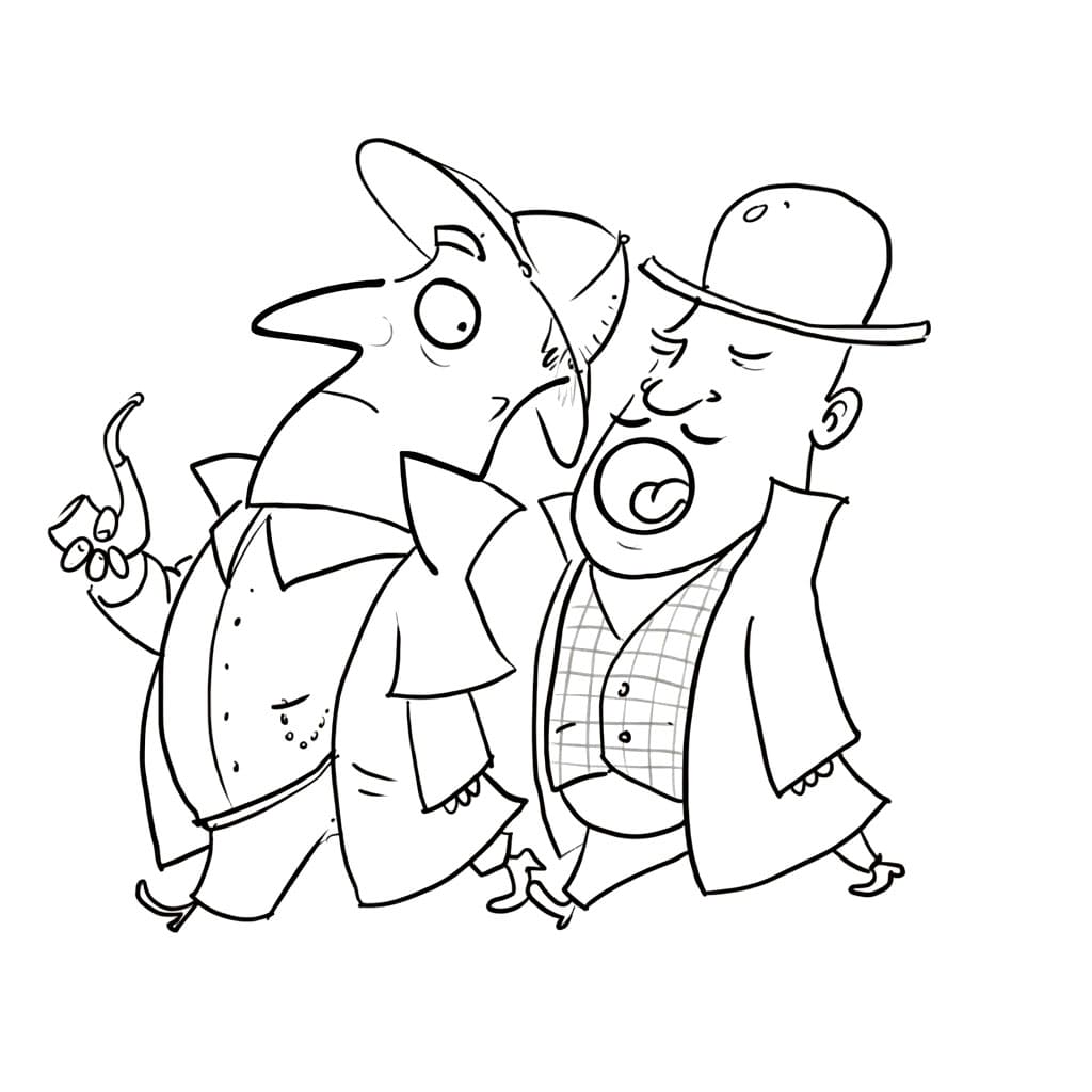 Detective Sherlock Holmes da colorare
