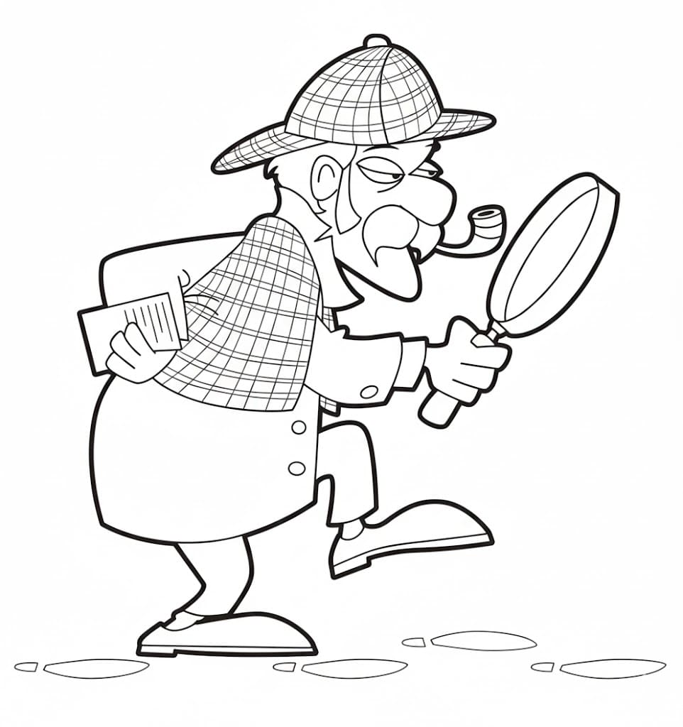 Dettagli nascosti di Sherlock Holmes da colorare