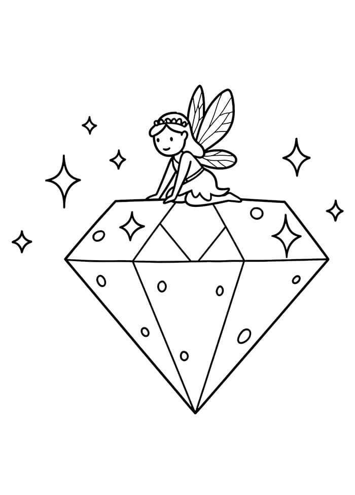 Diamante e fata da colorare