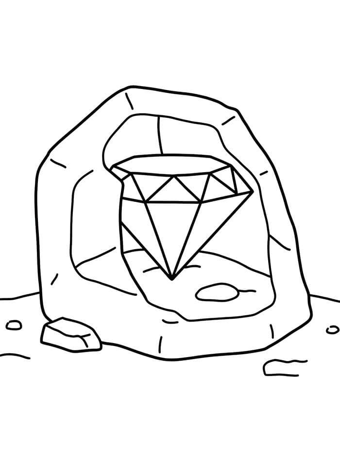 Diamante nella roccia da colorare