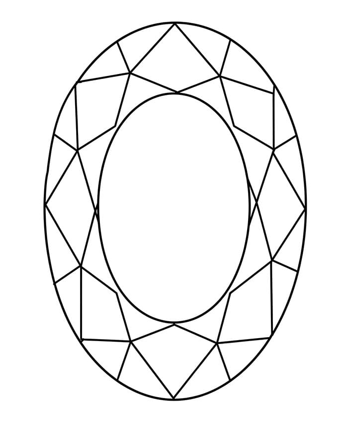 Diamante ovale da colorare