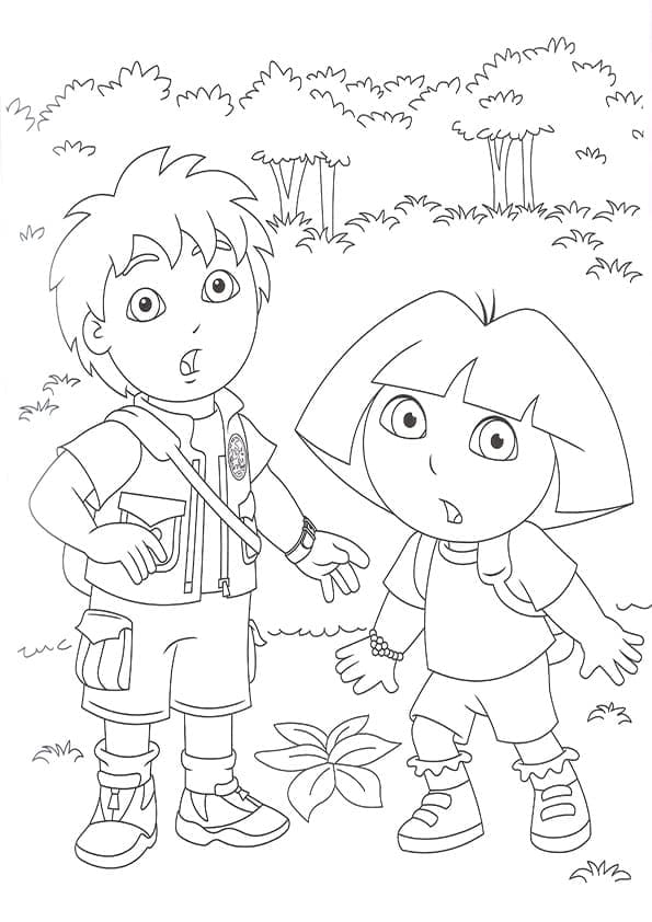 Diego e Dora da colorare