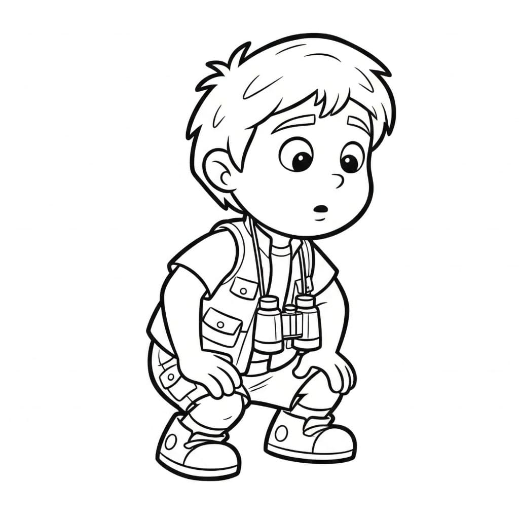 Diego si accovacciò da colorare