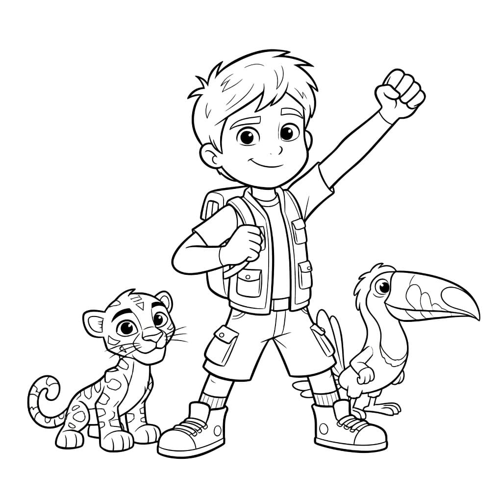 Diego si mette in posa da colorare