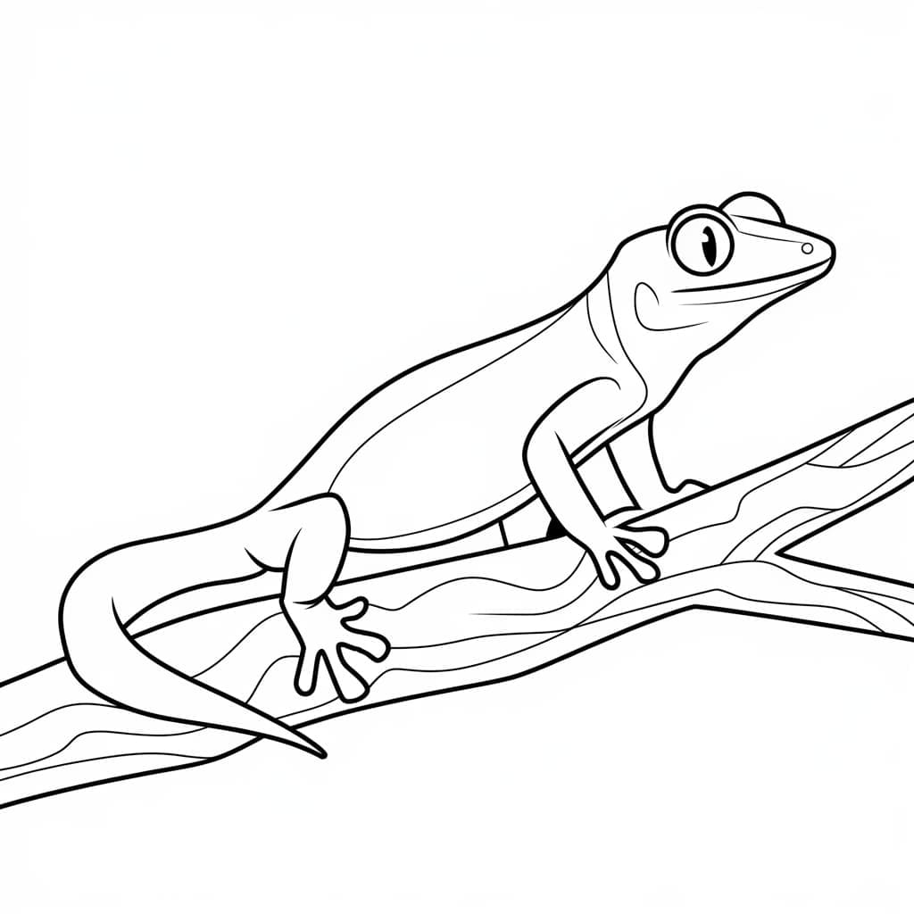 Disegnare un geco su un albero da colorare Disegnare un geco su un albero da colorare