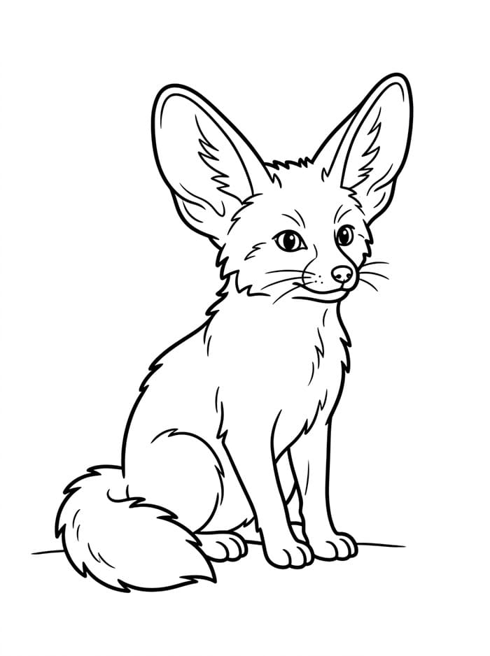 Disegno Fennec Volpe da colorare