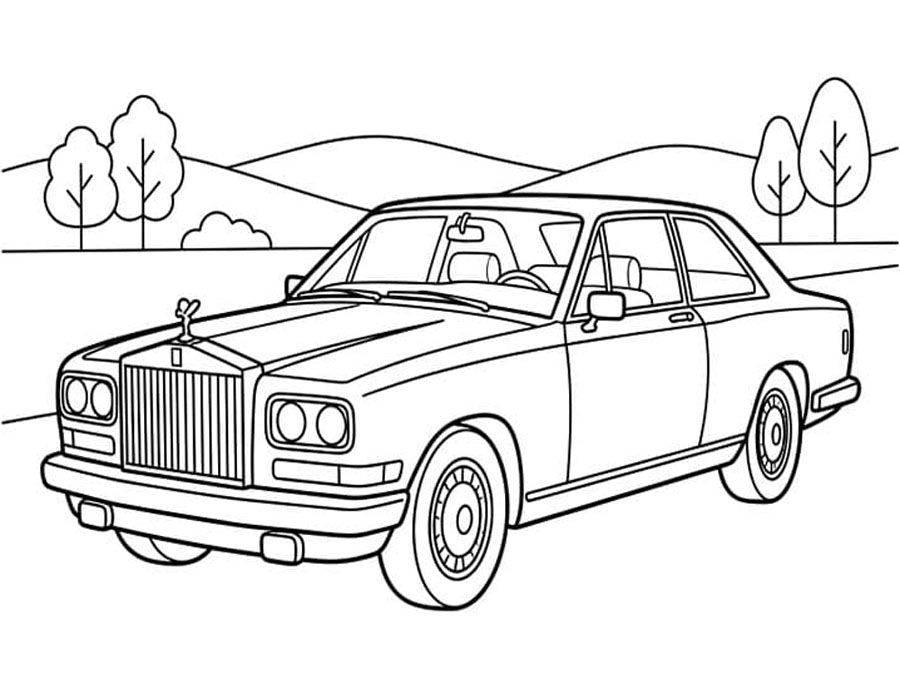 Disegno Rolls Royce gratis stampabile semplice da colorare