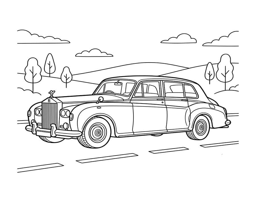 Disegno Rolls Royce stampabile di base da colorare