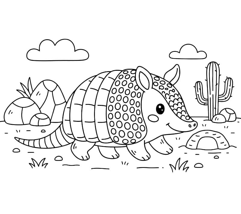 Disegno armadillo gratuito da colorare