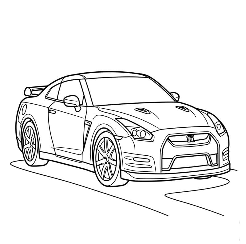Disegno base di una Nissan gratis da colorare