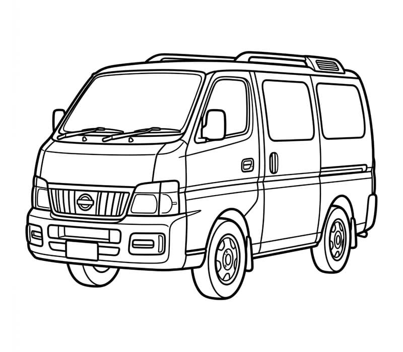 Disegno base di una Nissan da colorare