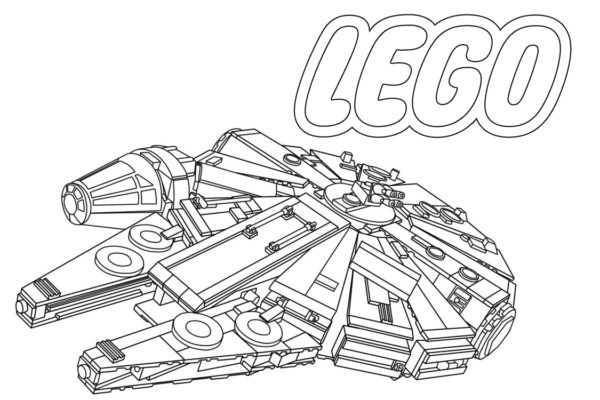 Disegno da colorare dettagliata di Lego Millennium Falcon da colorare