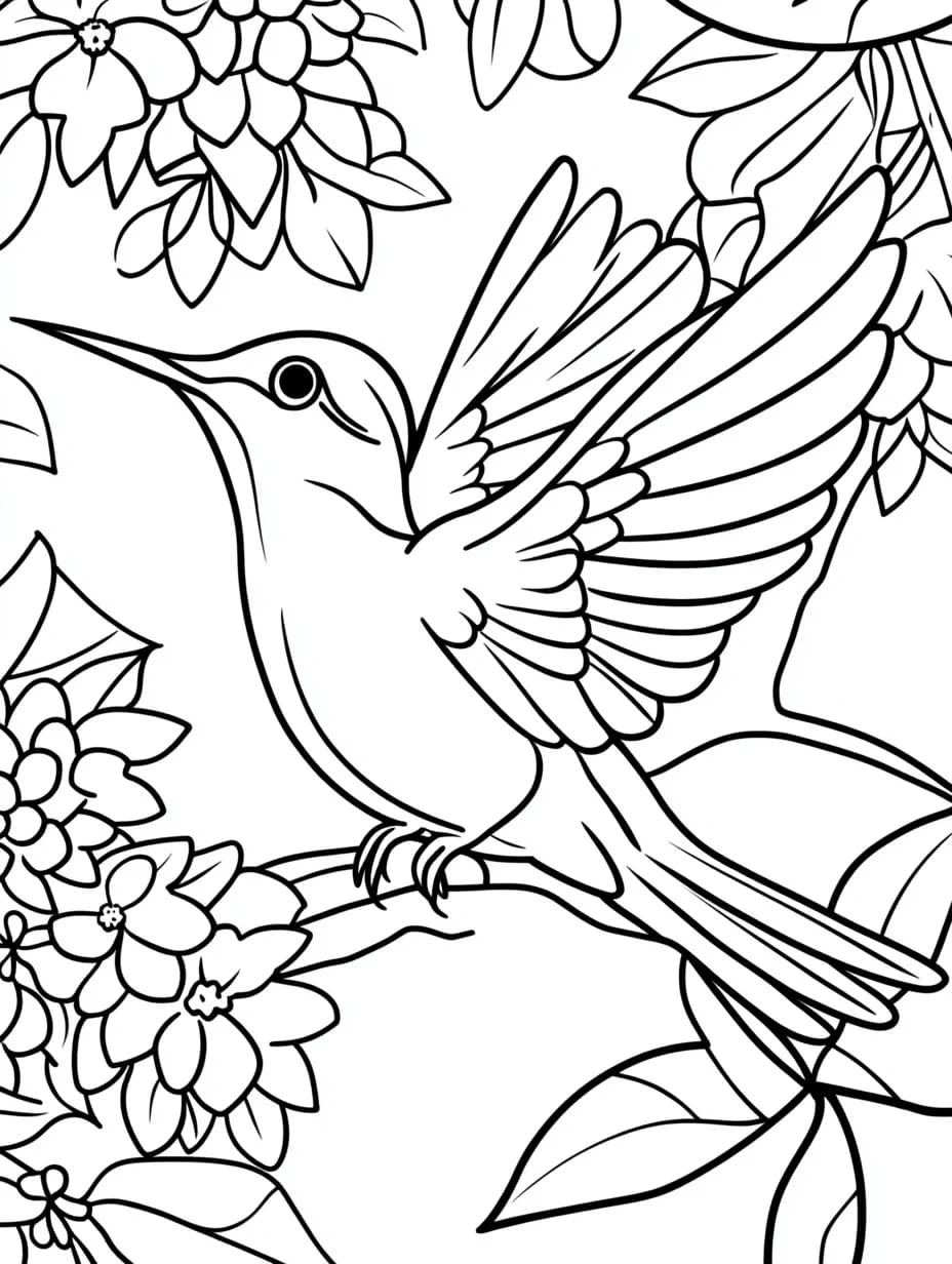 Disegno del colibrì da colorare Disegno del colibrì da colorare