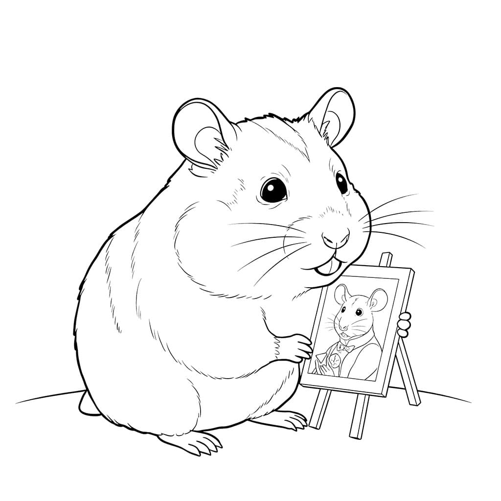 Disegno del criceto da colorare