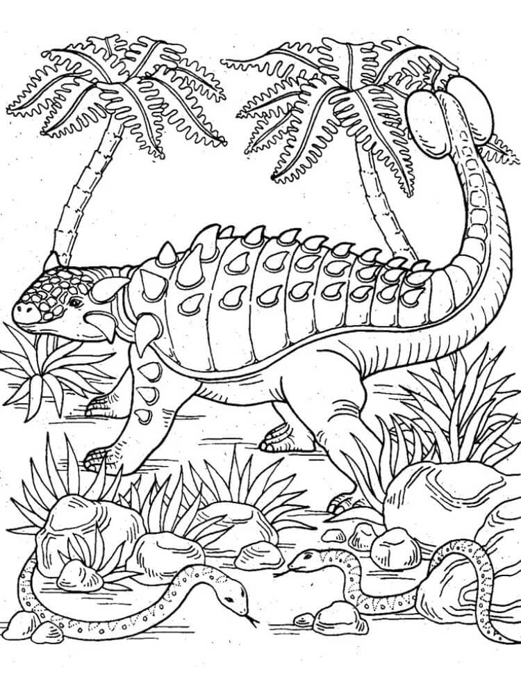 Disegno di Anchilosauro da colorare