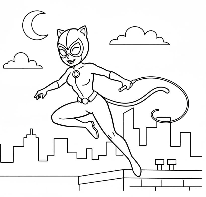 Disegno di Catwoman da colorare