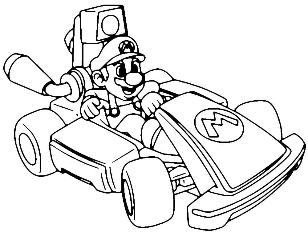 Disegno di Mario Kart da colorare