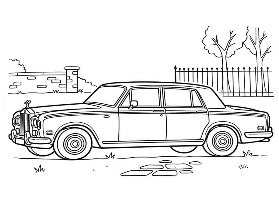 Disegno di Rolls Royce gratis da colorare
