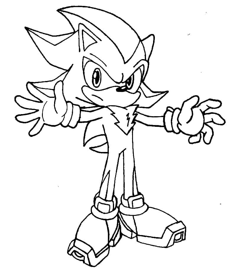 Disegno di Shadow Sonic da colorare