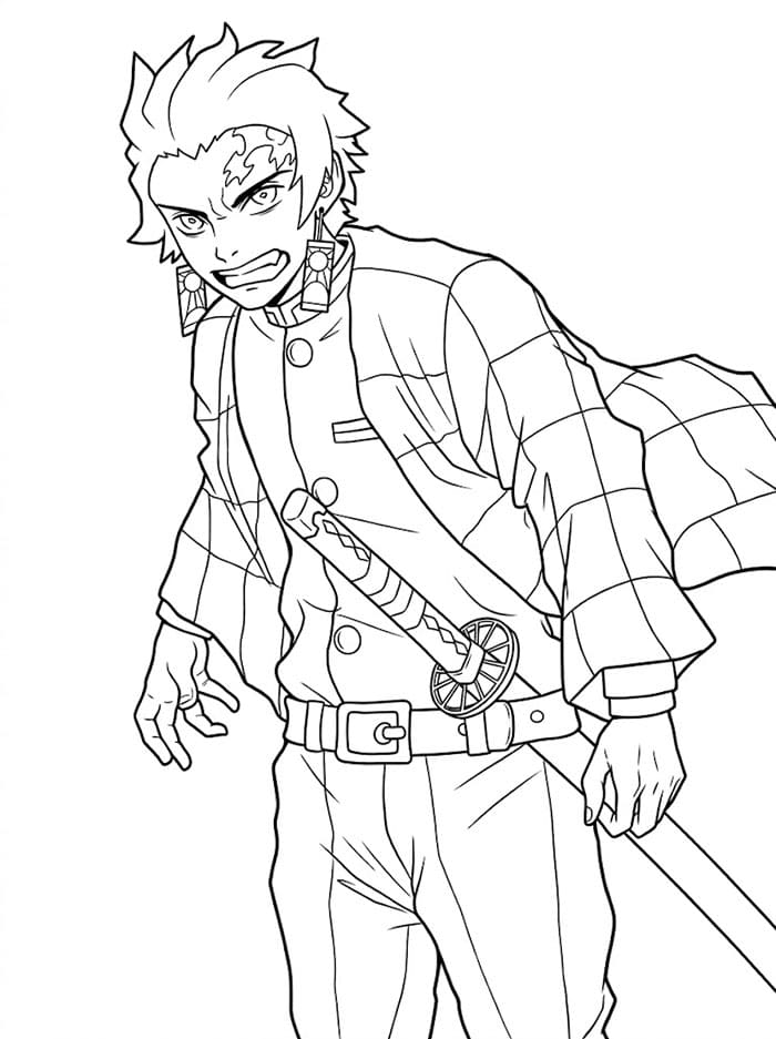 Disegno di Tanjiro da colorare