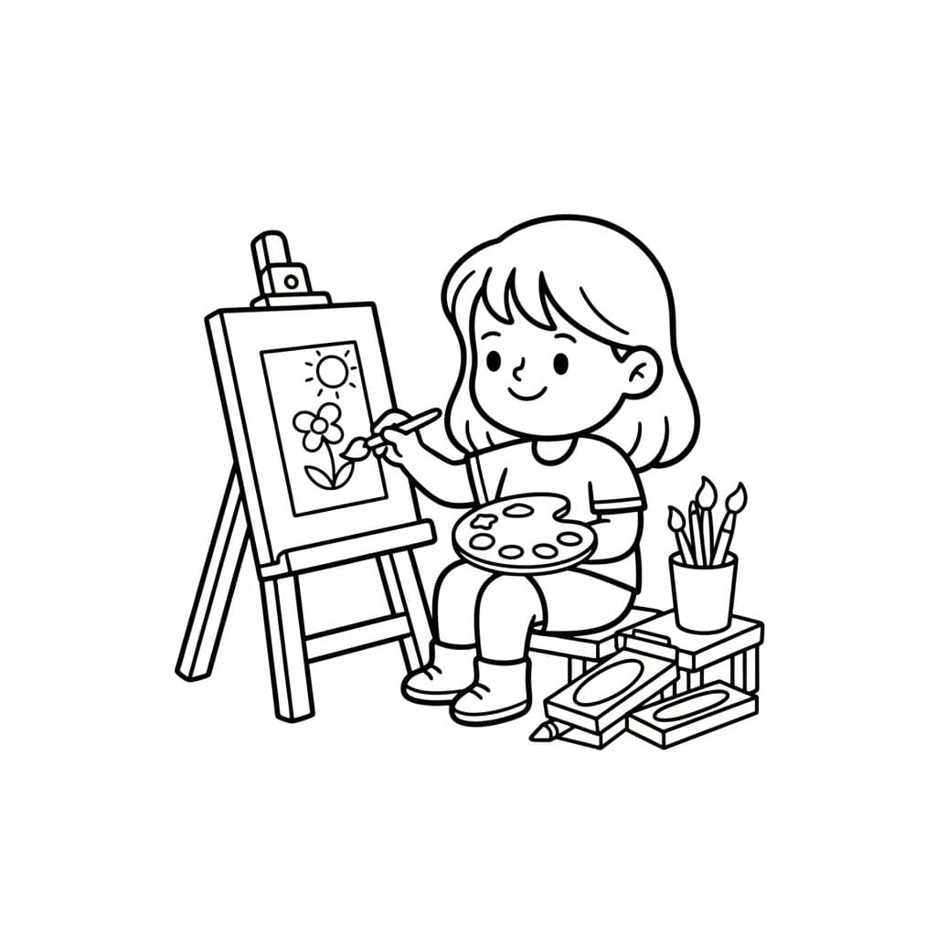 Disegno di bambina da colorare