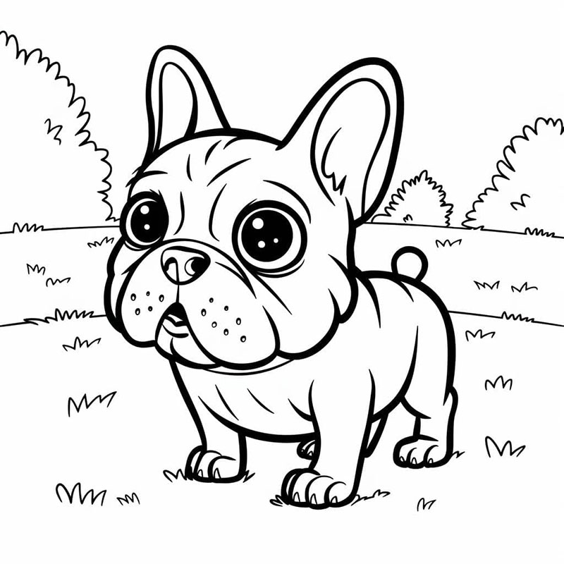 Disegno di un bulldog francese da colorare