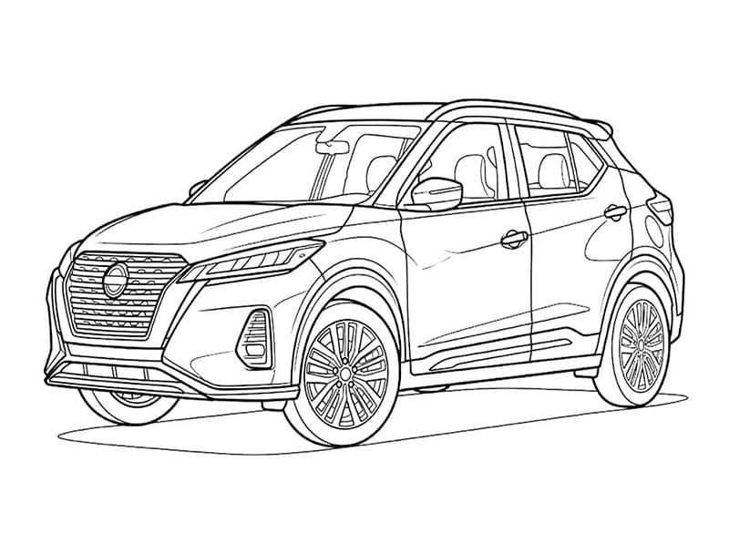 Disegno facile di una Nissan da colorare