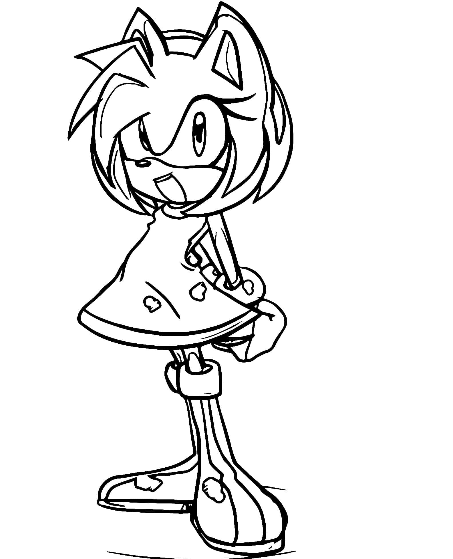 Disegno gratuito di Amy Rose da colorare