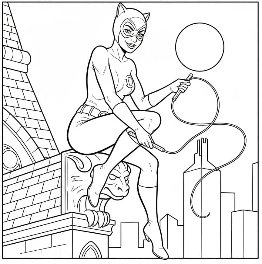 Disegno gratuito di Catwoman da colorare