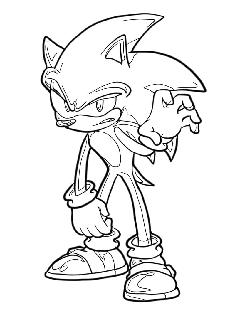 Disegno gratuito di Dark Sonic da colorare