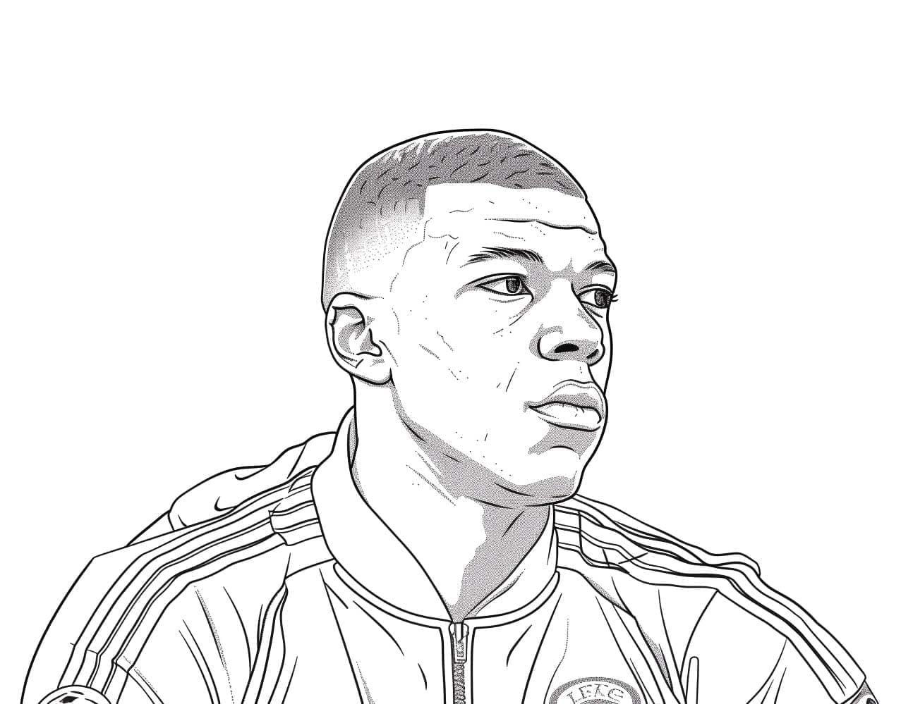 Disegno gratuito di Kylian Mbappé da colorare