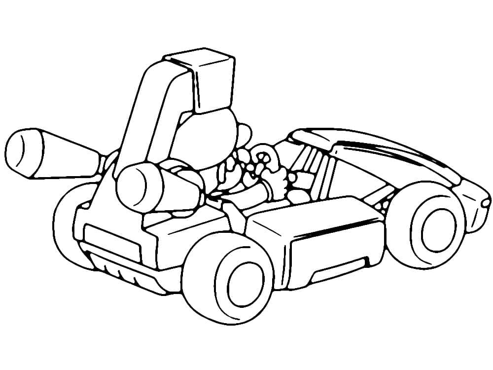 Disegno gratuito di Mario Kart da colorare