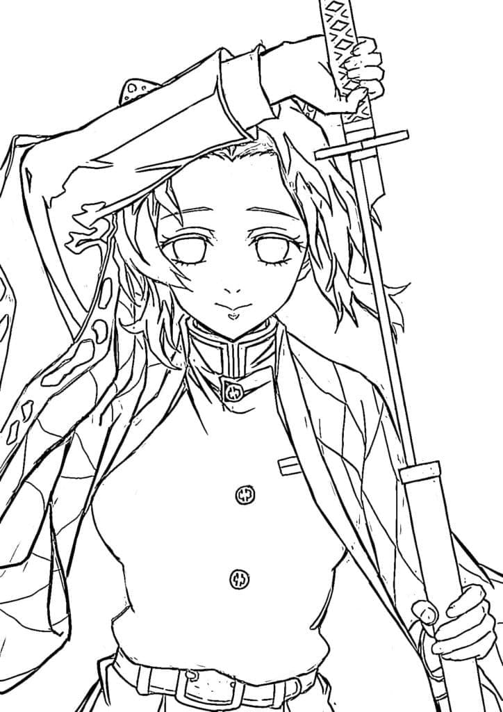 Disegno gratuito di Shinobu Kochou da colorare