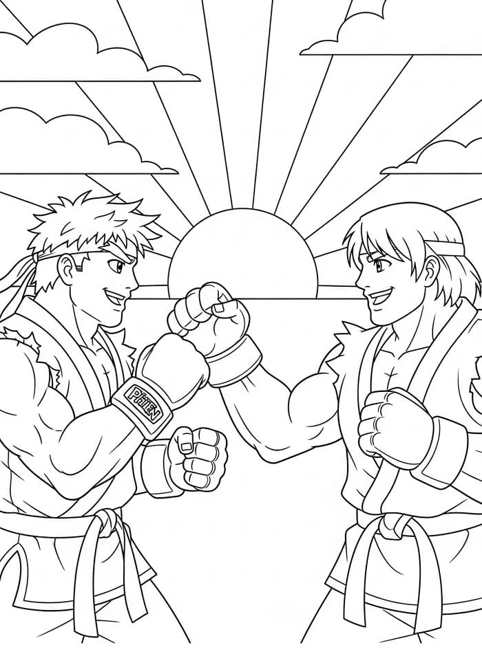 Disegno gratuito di Street Fighter da colorare