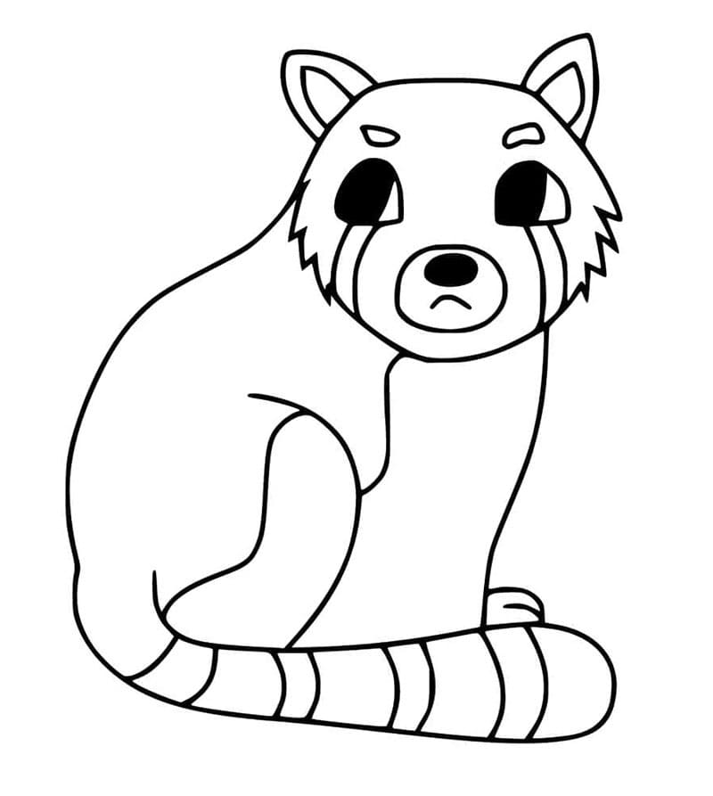 Disegno gratuito di un panda rosso da colorare