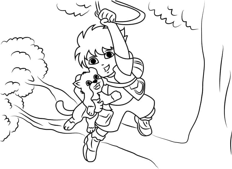 Disegno libero di Diego da colorare