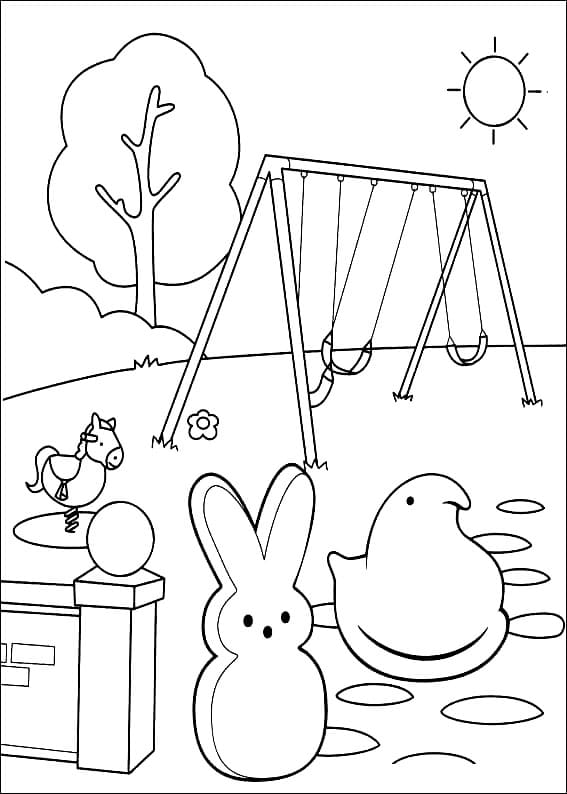 Disegno libero di Marshmallow Peeps da colorare