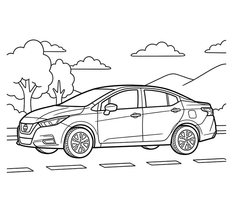 Disegno semplice Nissan da stampare da colorare
