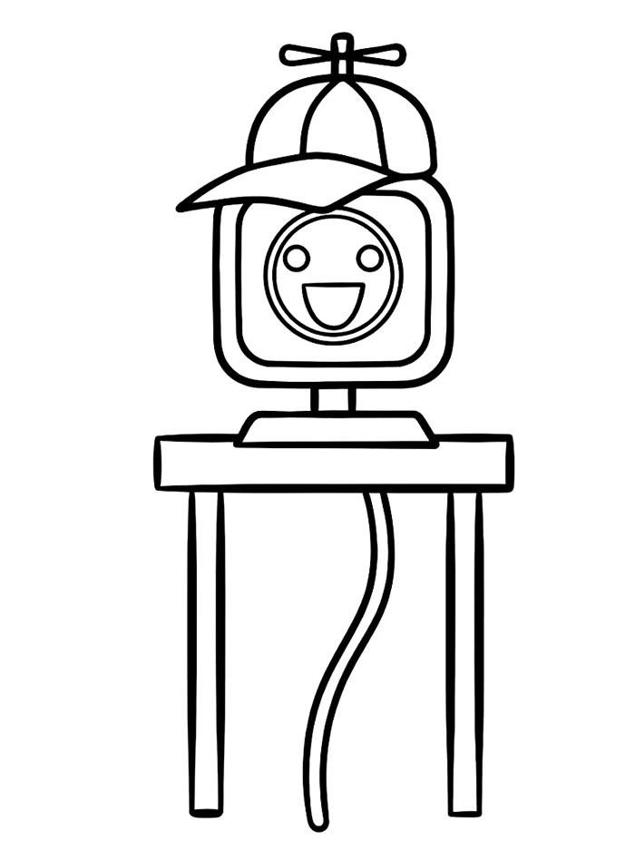 Divertente computer Incredibox Sprunki da colorare