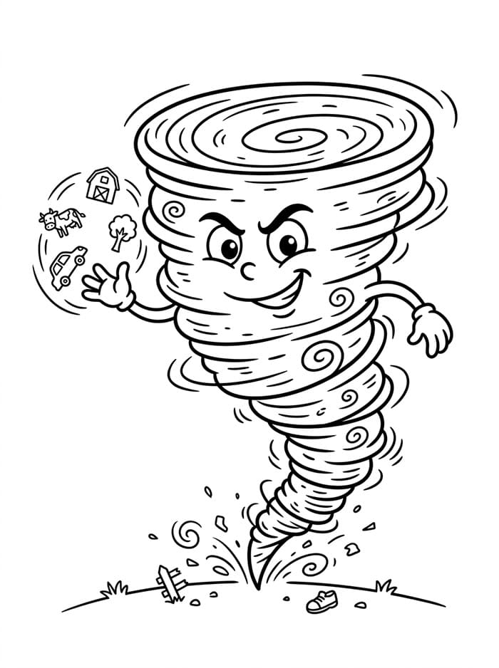 Divertimento Tornado da colorare