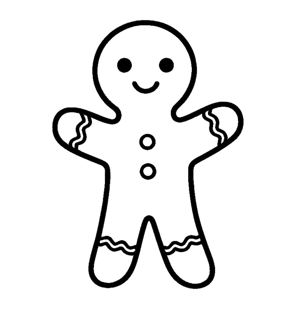 Divertimento con l'omino di pan di zenzero da colorare