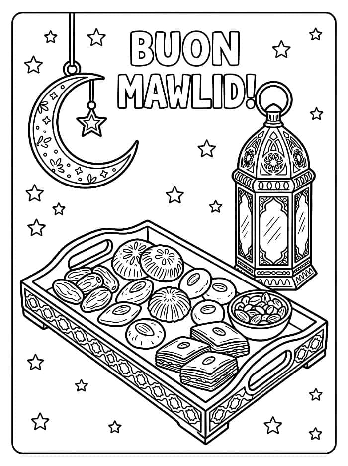 Dolci del Mawlid da colorare