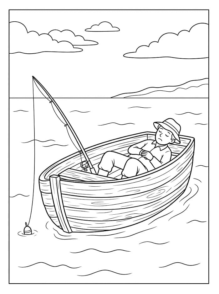 Dormire mentre si pesca da colorare